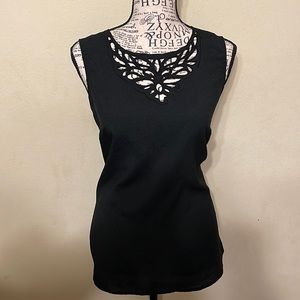 New York & Co, Black Embroidered Cami, M.